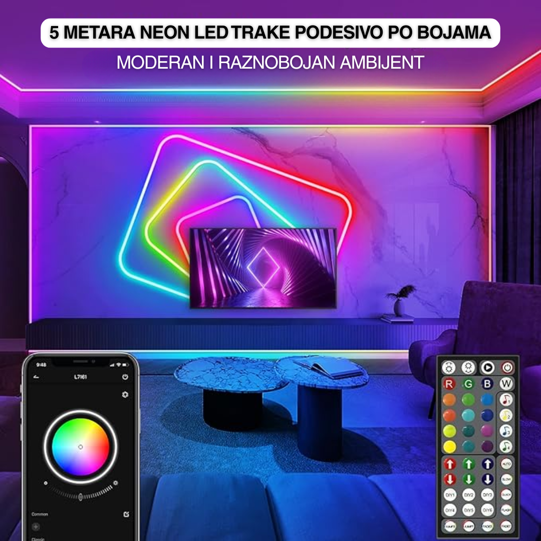 NEON Led Traka 5m - Vodootporna