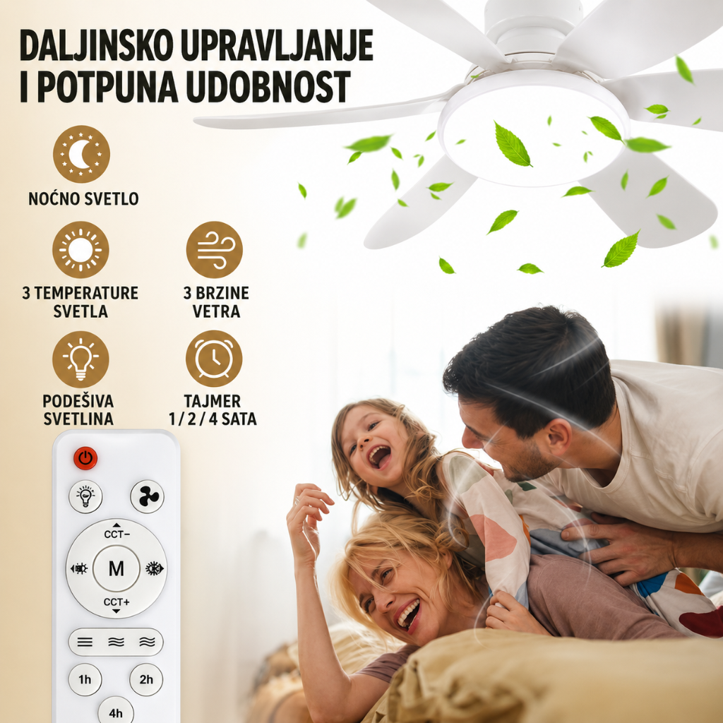 Ventilator i LED luster 40W