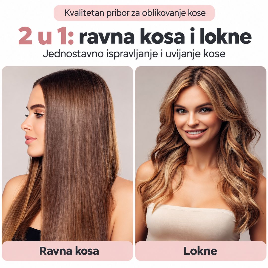 Keramička mini pegla i uvijač 2u1