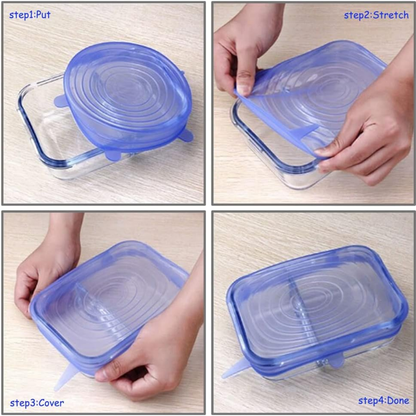 6x Silikonski Poklopci (Čuvari sveže hrane)