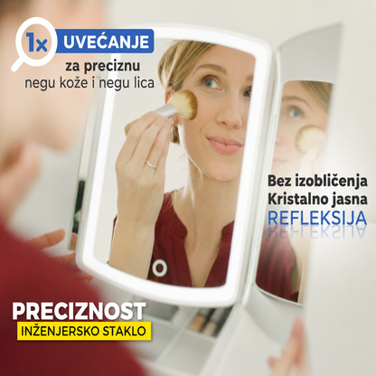 Trostrano LED ogledalo sa fiokom