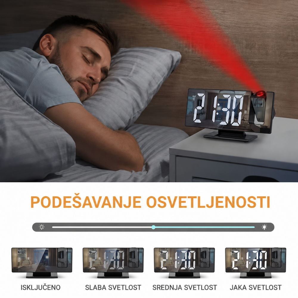 Projekcioni LED sat sa velikim ekranom