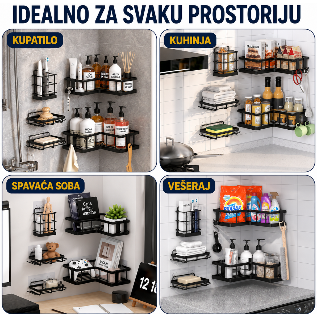 Set od 5 polica za kupatilo