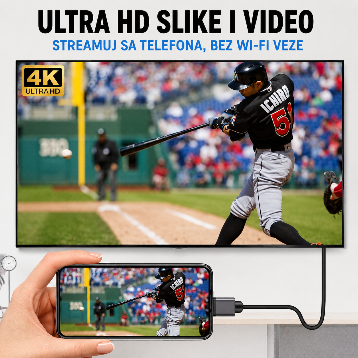 HDMI kabl za telefon (2 metra)