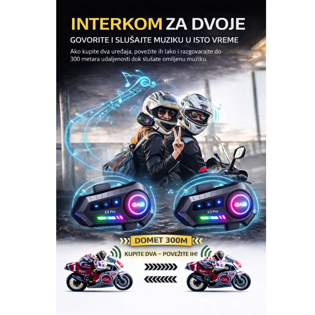 X3 Pro Intercom - Slušalica za kacigu