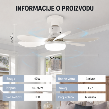 Ventilator i LED luster 40W