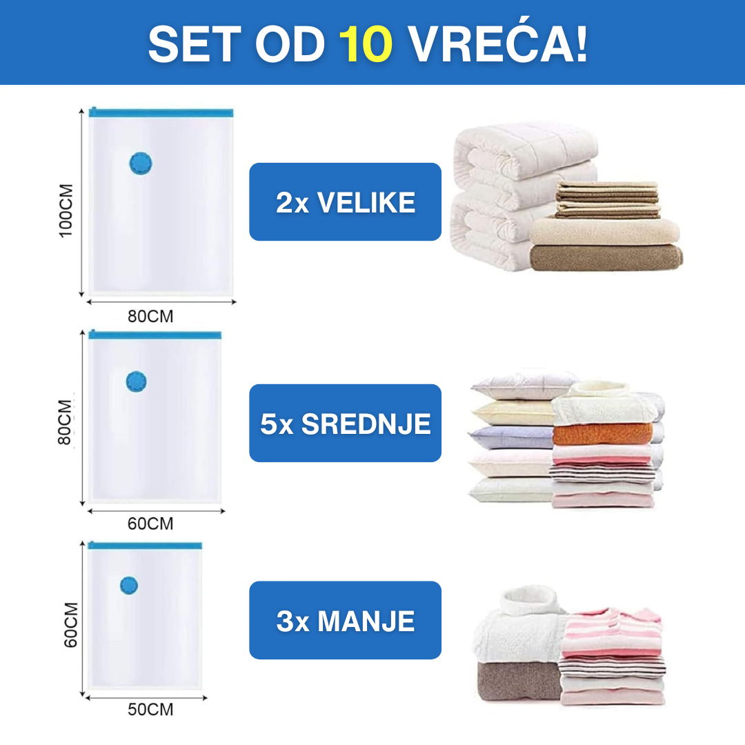 10 Vakum Kesa + Poklon Pumpa