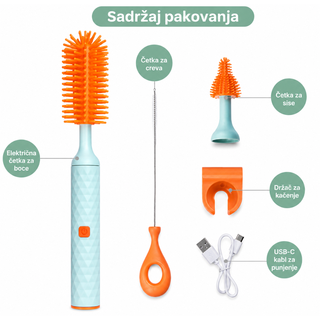 Silikonska elektro četka za flašice