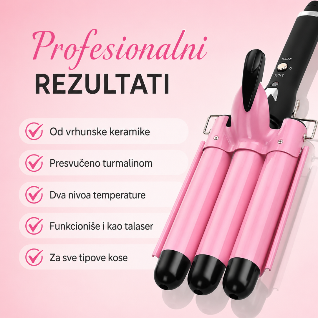 Trostruki uvijač kose - salonski izgled kose