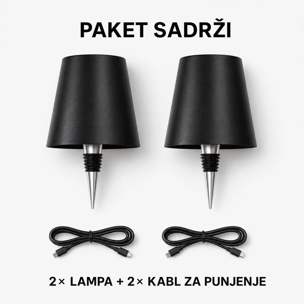 Bežična LED Lampa za Flašu (1+1 SET)
